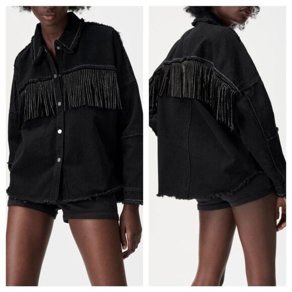 Zara Jackets & Blazers - ZARA Woman Fringe Studded Western Jacket NWT